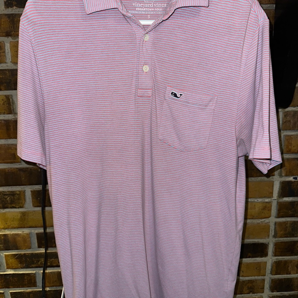 Vineyard Vines Men's Pink Polo Shirt